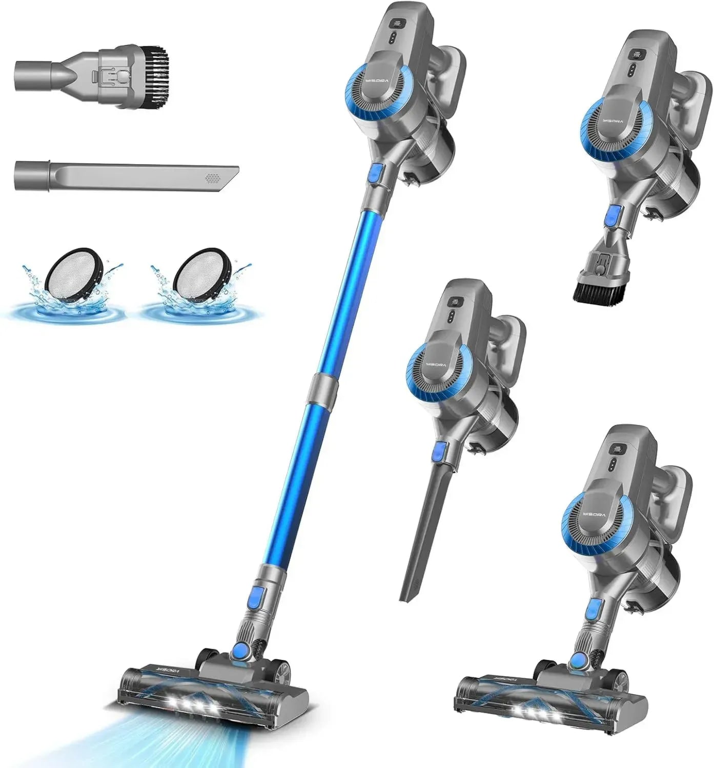 Kabelloser Staubsauger mit 28000Pa Saugkraft, 55 Min. Laufzeit, Anti-Tangle-Bürste, Leichtgewicht, ideal für Teppiche und Tierhaare