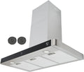 K&H 90cm Wand-Dunstabzugshaube mit LED-Beleuchtung, 9 Stufen, Umluft & Abluft, Edelstahl, Energieklasse A++