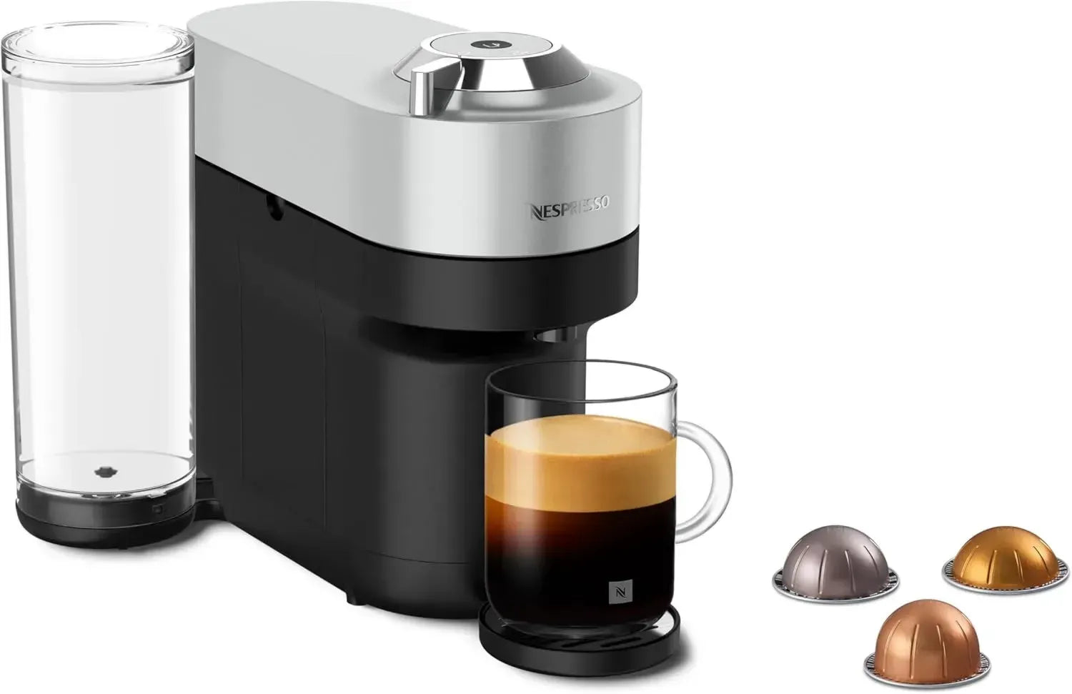 Nespresso Vertuo Pop+ Kaffeekapselmaschine in Silber – Vielseitige Kaffeegenüsse mit 4 Tassengrößen