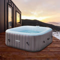 Arebos Aufblasbarer Whirlpool für 6 Personen, 2400W, 185x185cm, 130 Massagedüsen, 910 L, mit Heizung und Abdeckung